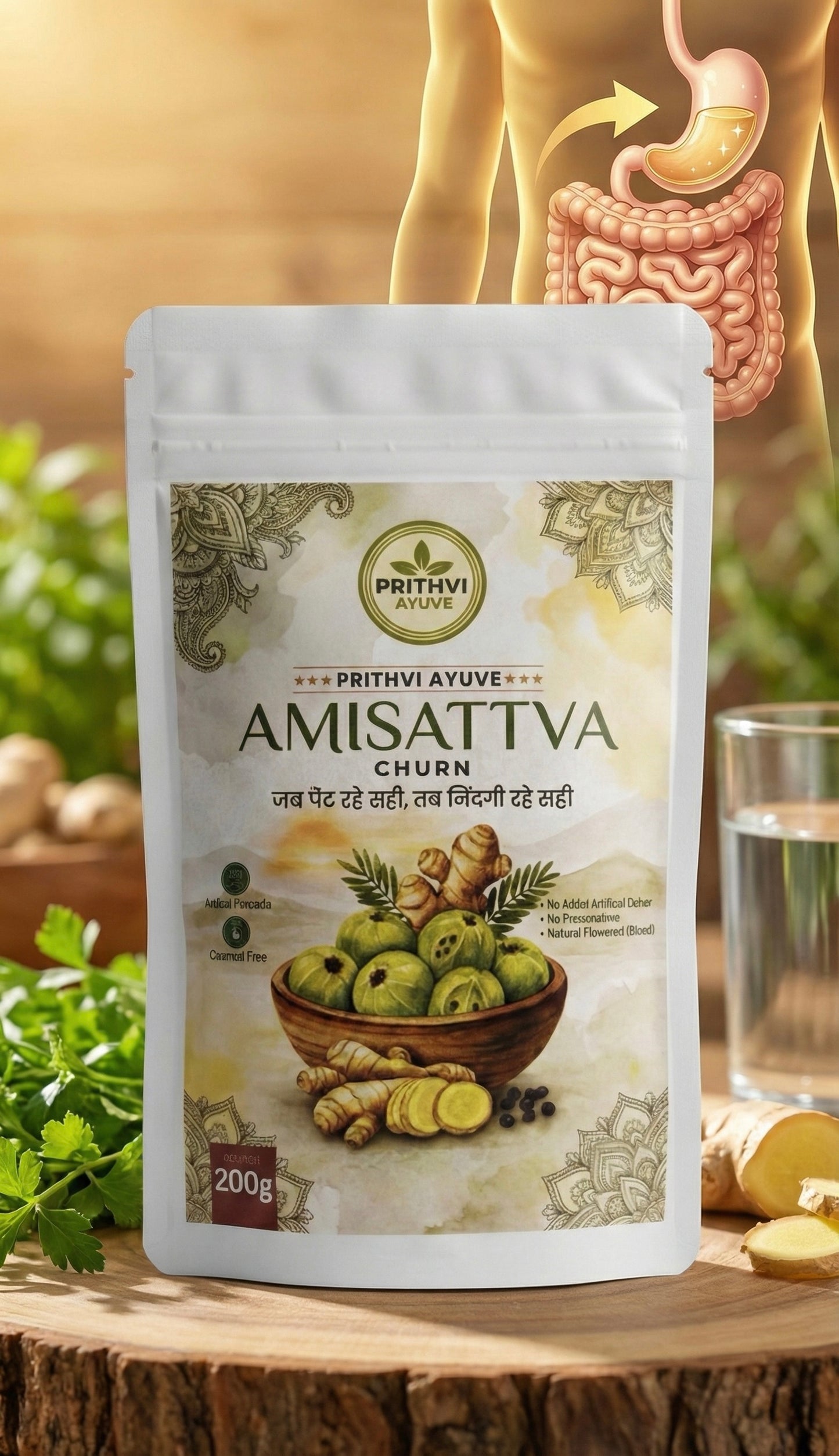 Amisattva Churn – Ayurvedic Digestive Powder for Gas, Acidity & Indigestion | Herbal Digestive Care (BUY 1 GET 1 FREE)