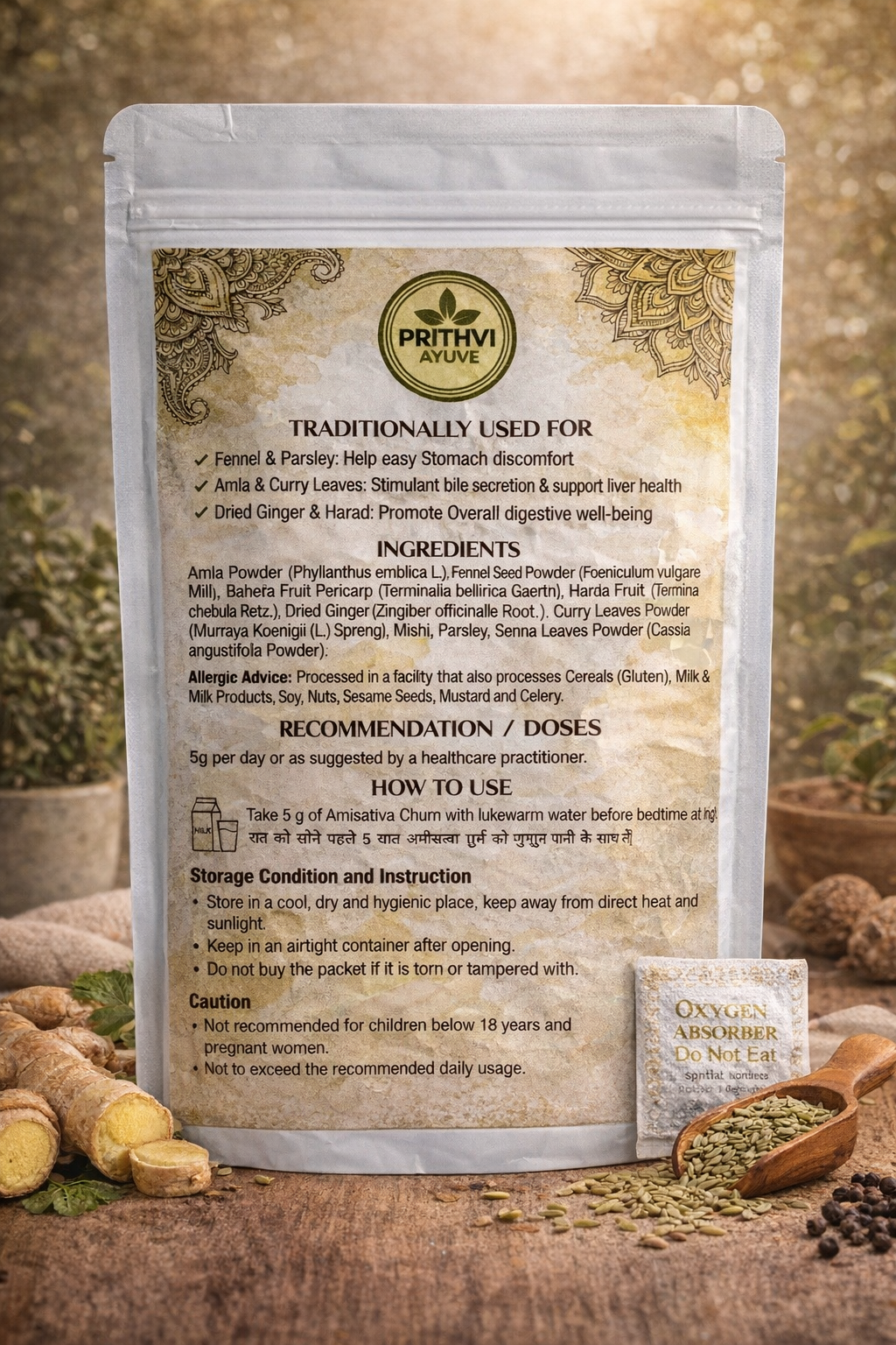 Amisattva Churn – Ayurvedic Digestive Powder for Gas, Acidity & Indigestion | Herbal Digestive Care (BUY 1 GET 1 FREE)